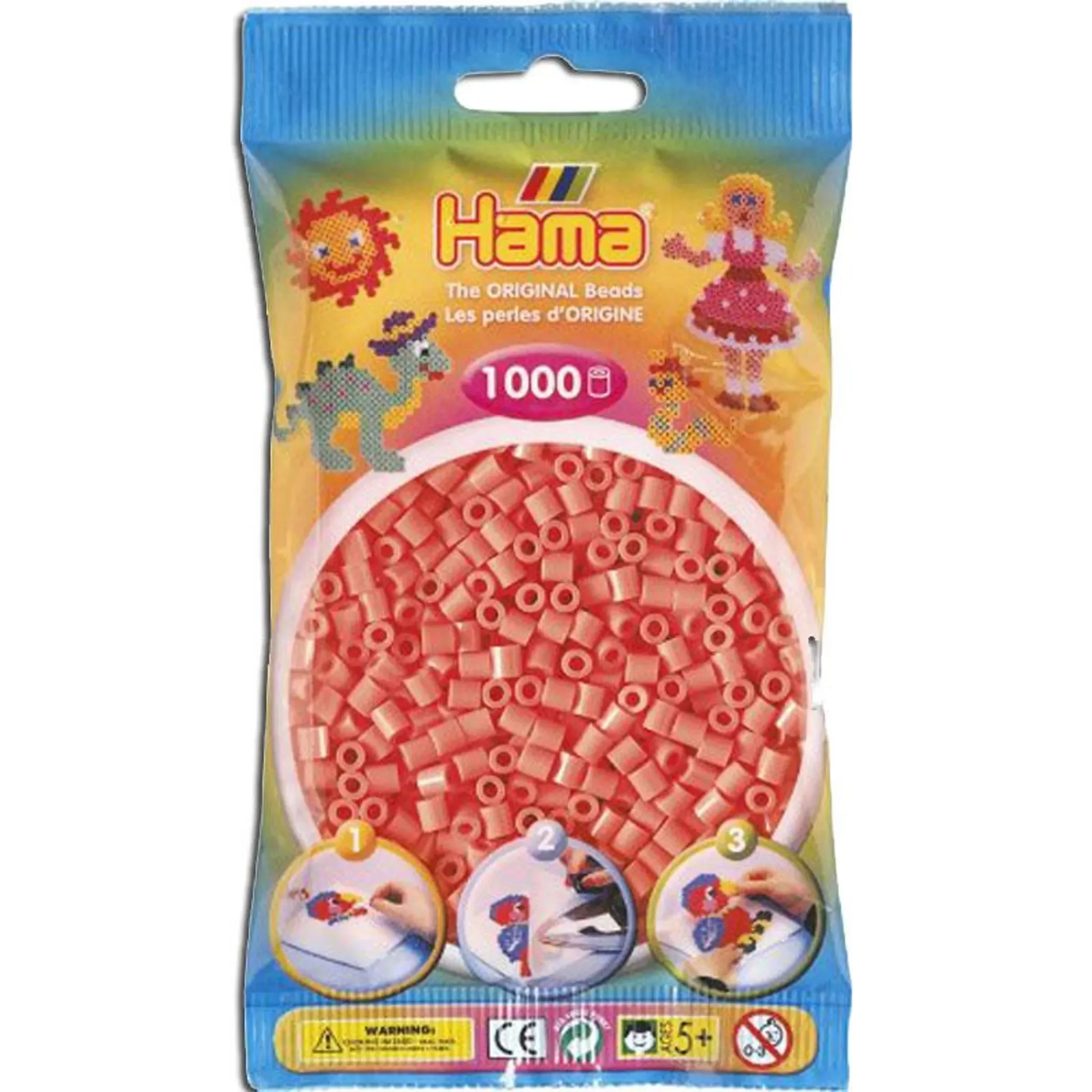 Hama Midi Bügelperlen – 1000 Stück, Pastell-Rot